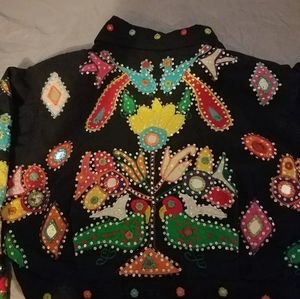 Vintage mirror embroidered jacket